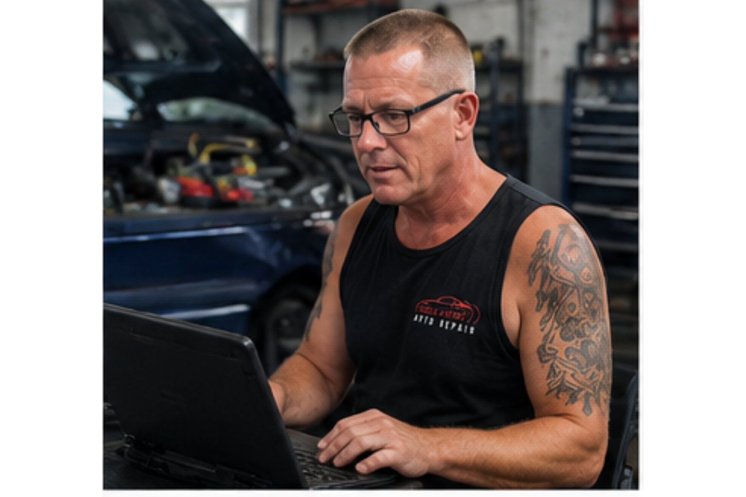 Mike running diagnostic checks